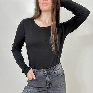 Company Ellen Tracy Black Scoop Neck Long Sleeve